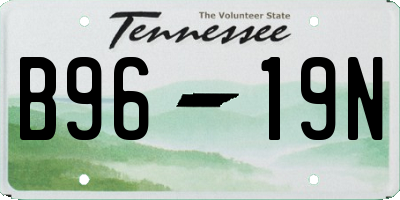 TN license plate B9619N