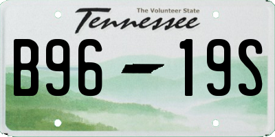 TN license plate B9619S