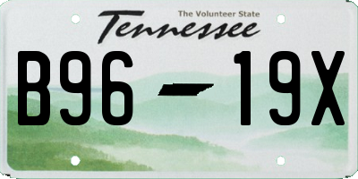 TN license plate B9619X