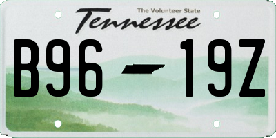 TN license plate B9619Z