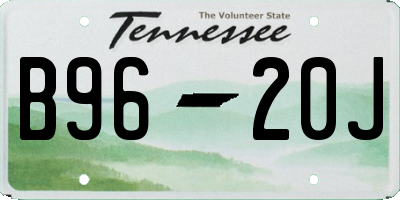 TN license plate B9620J