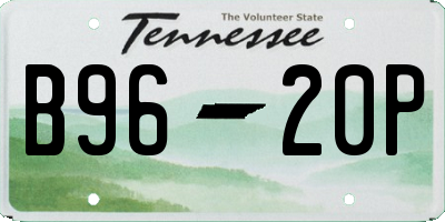TN license plate B9620P