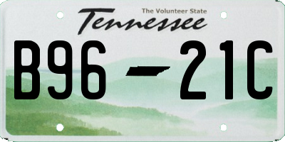 TN license plate B9621C