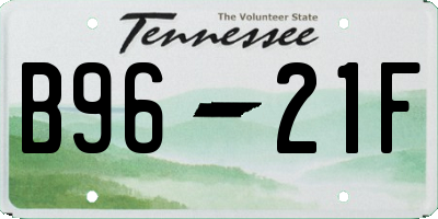 TN license plate B9621F