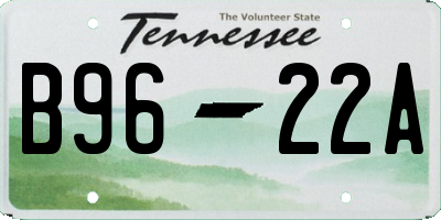 TN license plate B9622A