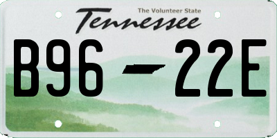 TN license plate B9622E