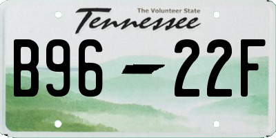 TN license plate B9622F