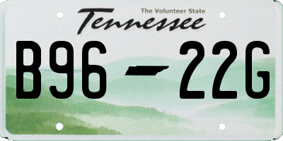 TN license plate B9622G