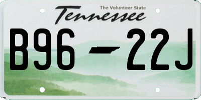 TN license plate B9622J