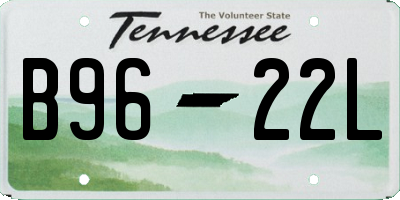 TN license plate B9622L