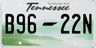 TN license plate B9622N