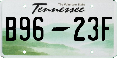 TN license plate B9623F