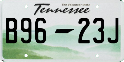 TN license plate B9623J