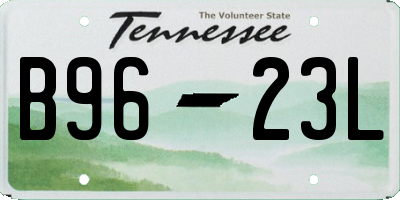 TN license plate B9623L
