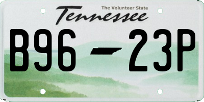 TN license plate B9623P