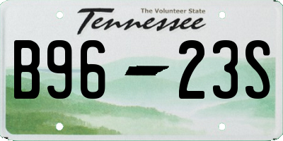 TN license plate B9623S