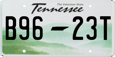 TN license plate B9623T