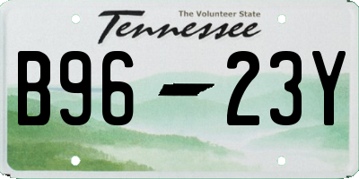 TN license plate B9623Y