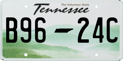 TN license plate B9624C