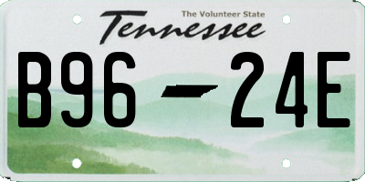 TN license plate B9624E
