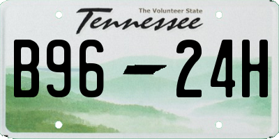 TN license plate B9624H