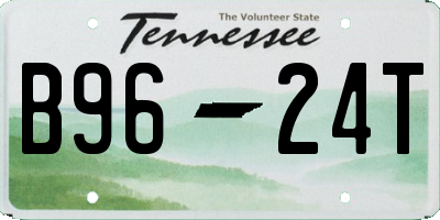 TN license plate B9624T