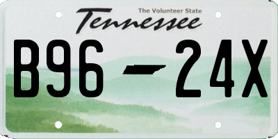 TN license plate B9624X