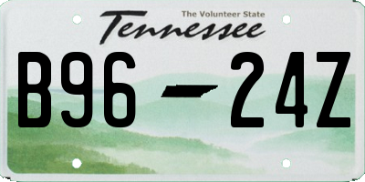 TN license plate B9624Z