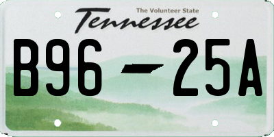 TN license plate B9625A