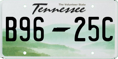 TN license plate B9625C