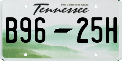TN license plate B9625H