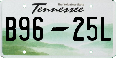 TN license plate B9625L