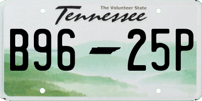 TN license plate B9625P