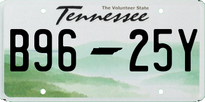 TN license plate B9625Y