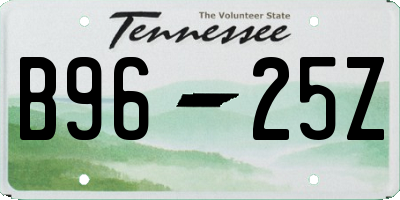 TN license plate B9625Z