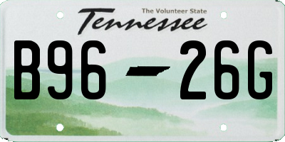 TN license plate B9626G