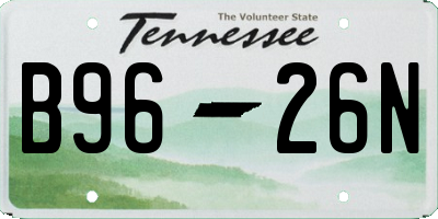 TN license plate B9626N