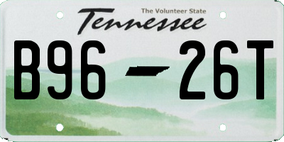 TN license plate B9626T