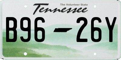 TN license plate B9626Y
