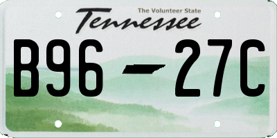 TN license plate B9627C