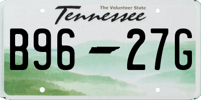 TN license plate B9627G