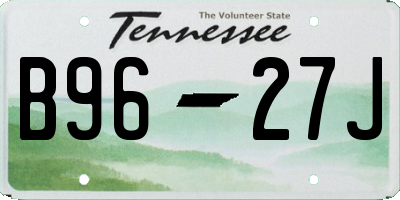 TN license plate B9627J