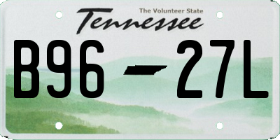 TN license plate B9627L
