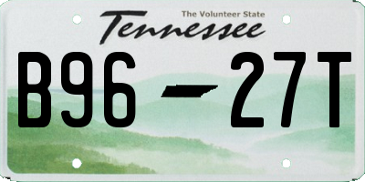 TN license plate B9627T