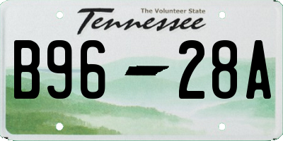 TN license plate B9628A