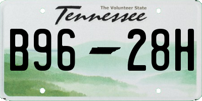 TN license plate B9628H