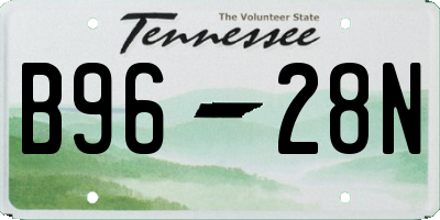 TN license plate B9628N