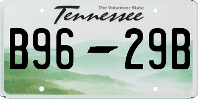 TN license plate B9629B