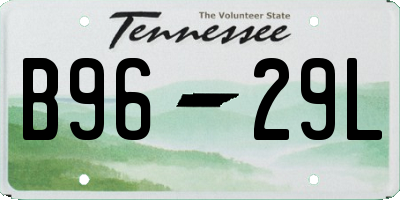 TN license plate B9629L