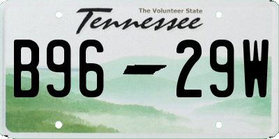 TN license plate B9629W